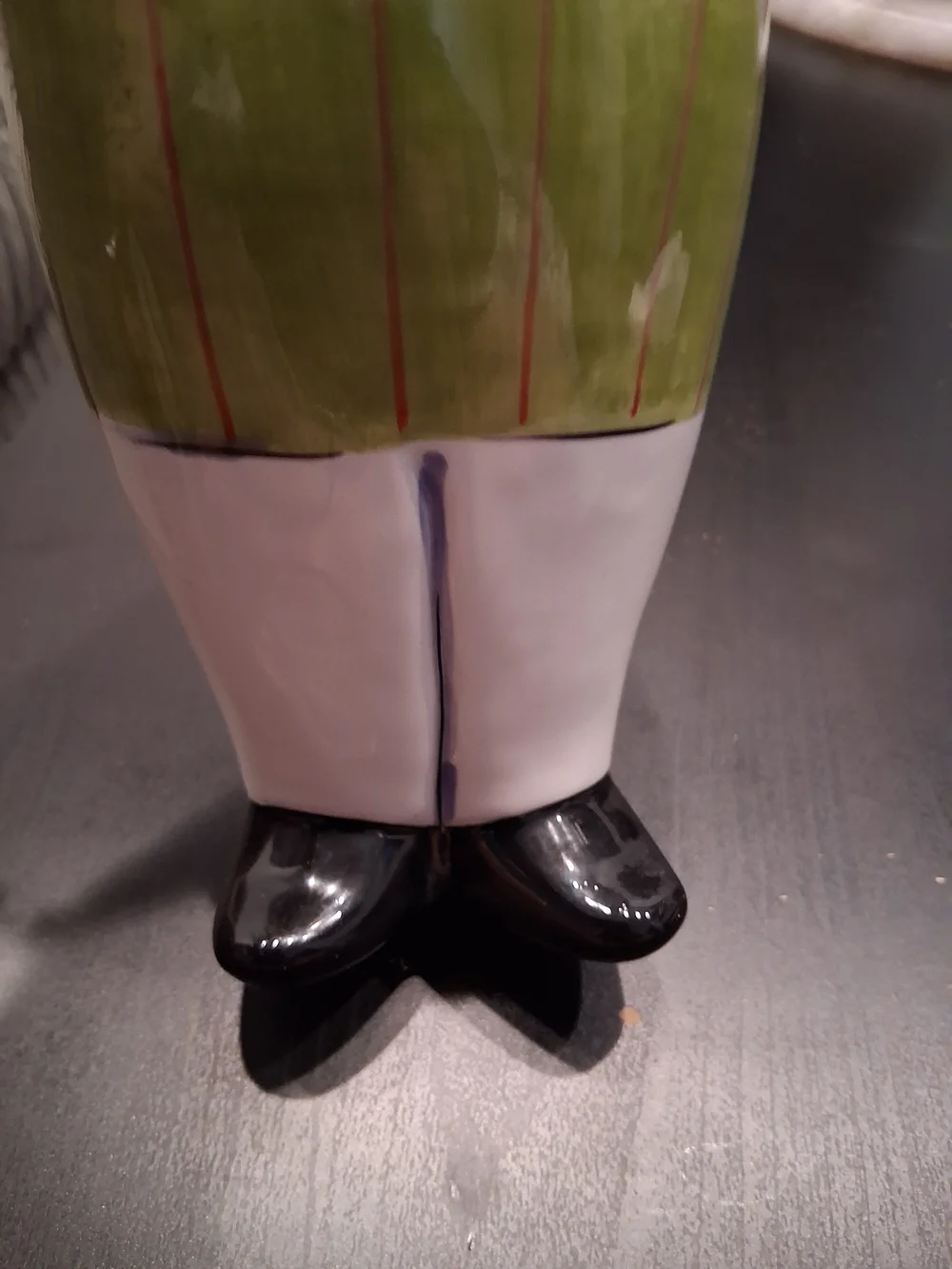 Chef Figurine Ceramic Olive Oil Botle Clay Art Hand Painted